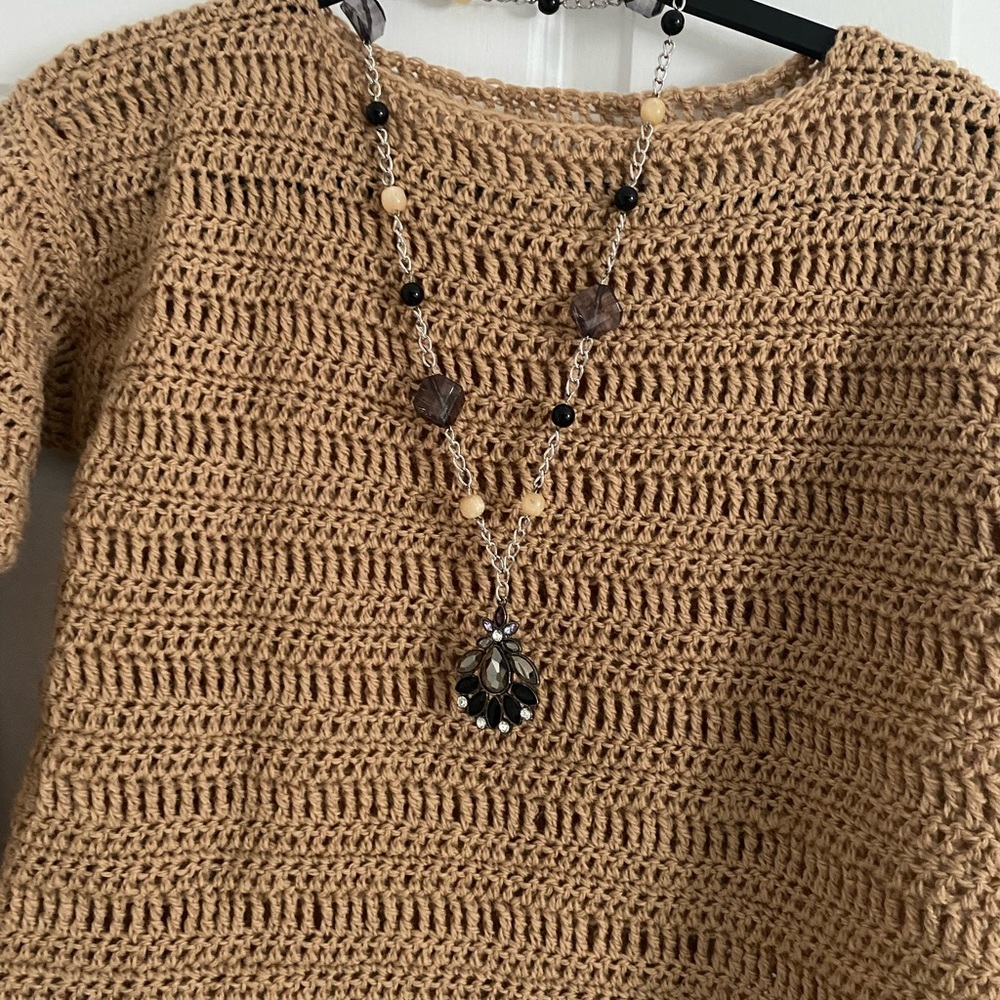 Handmade sweater and necklace